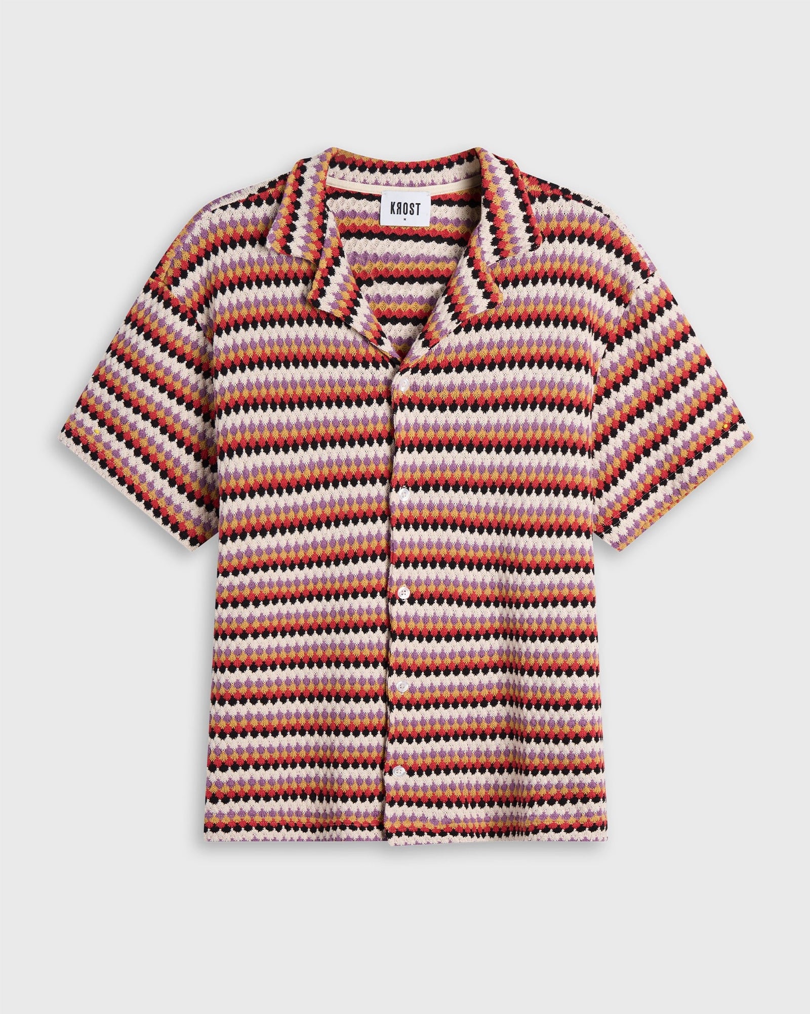 Striped textured button down - unisex fashion tops for men & women by Krost