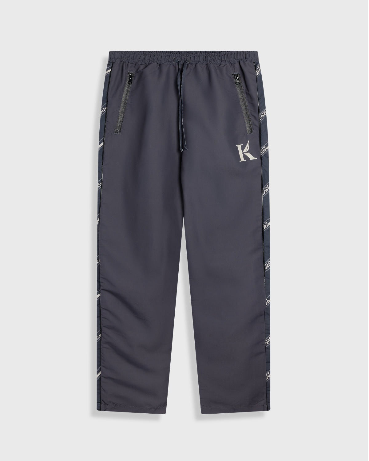 KROST x Nautica | collaborative logo piping navy nylon pants 