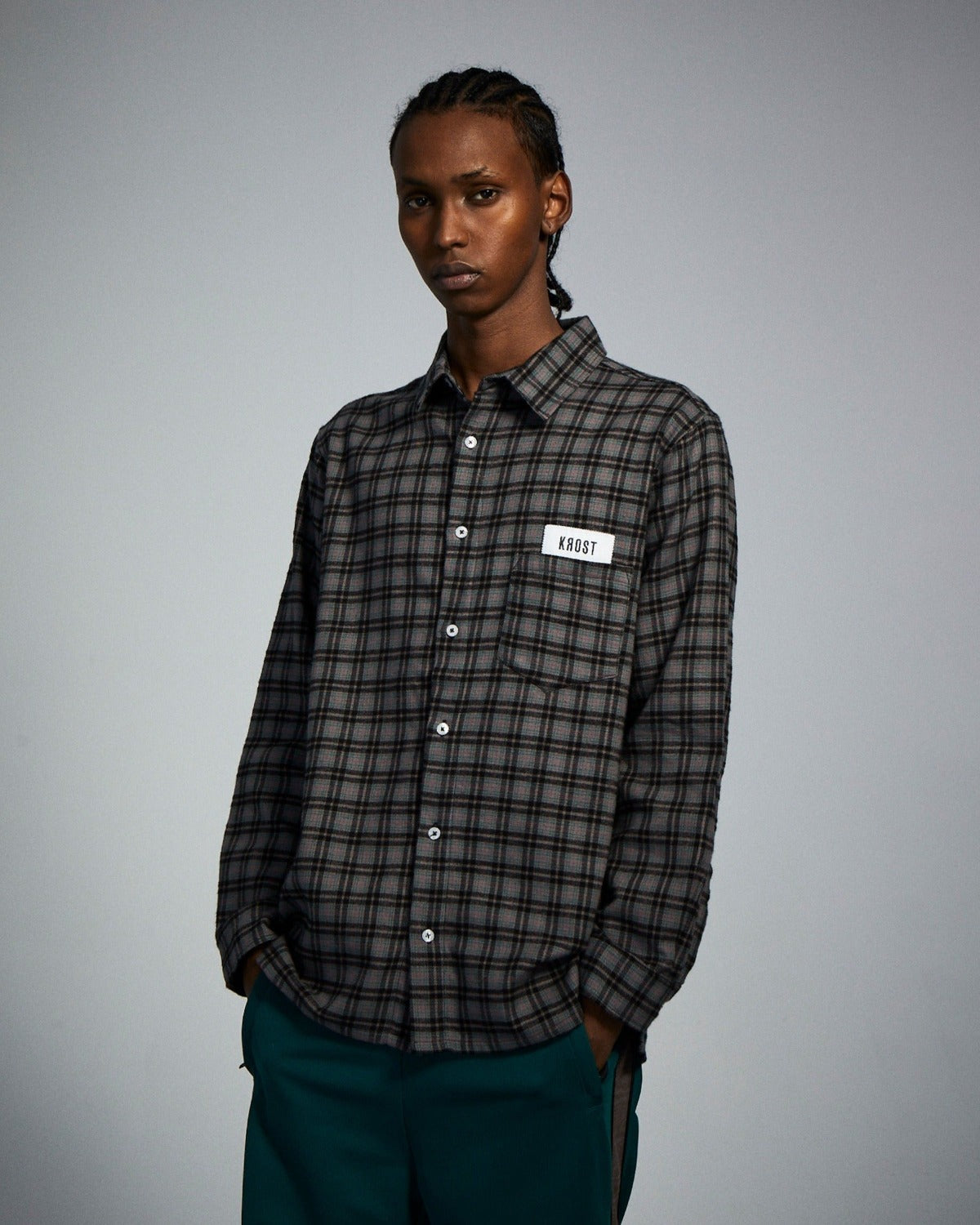 CHECK FLANNEL SHIRT - Black