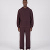 Reverse Cover Stitch Sweatpants - Chocolate Plum