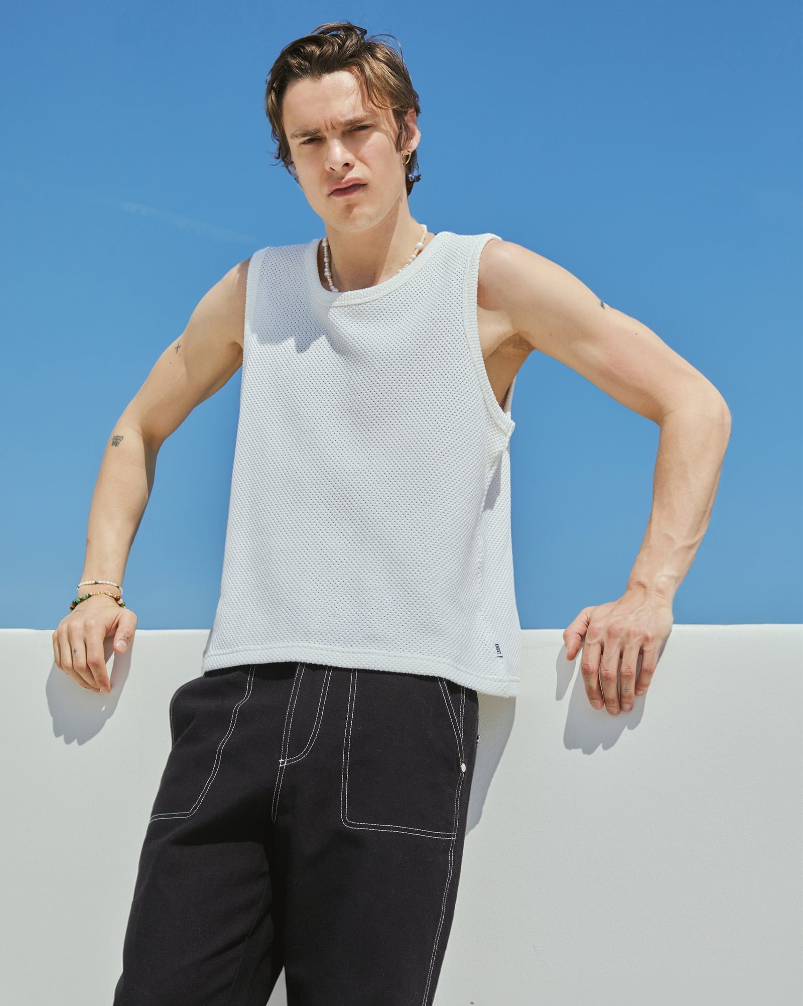 White tank top - unisex fashion tops for men & women by Krost.