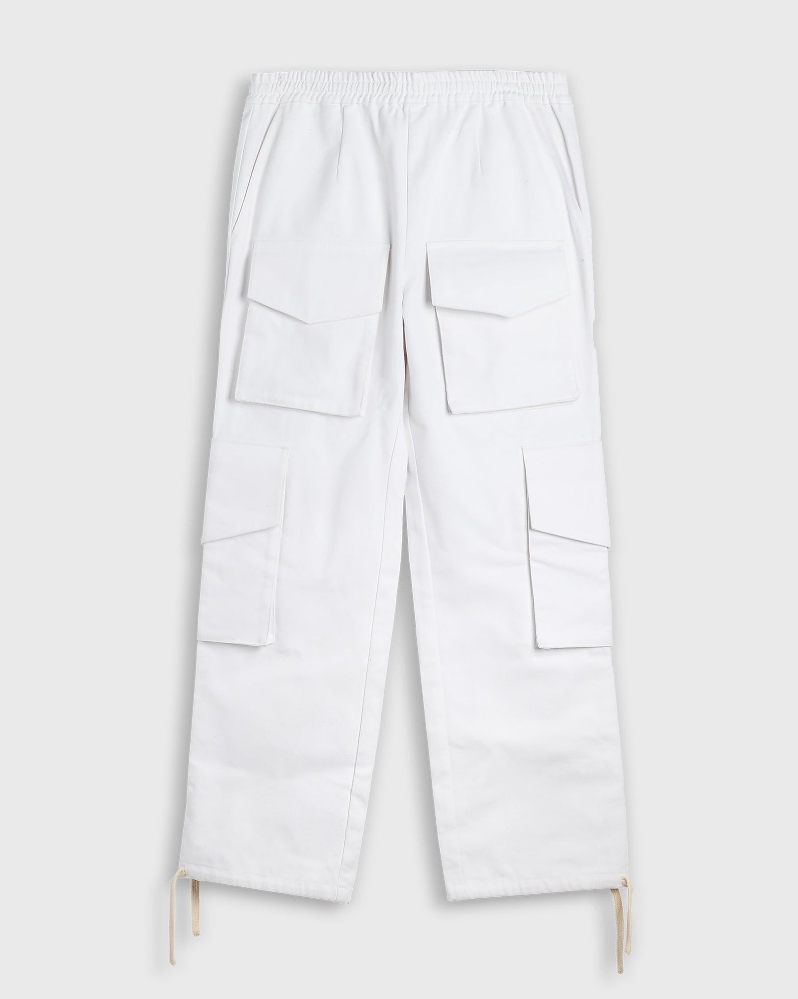 White cargo pant- unisex fashion bottoms for men & women by Krost.