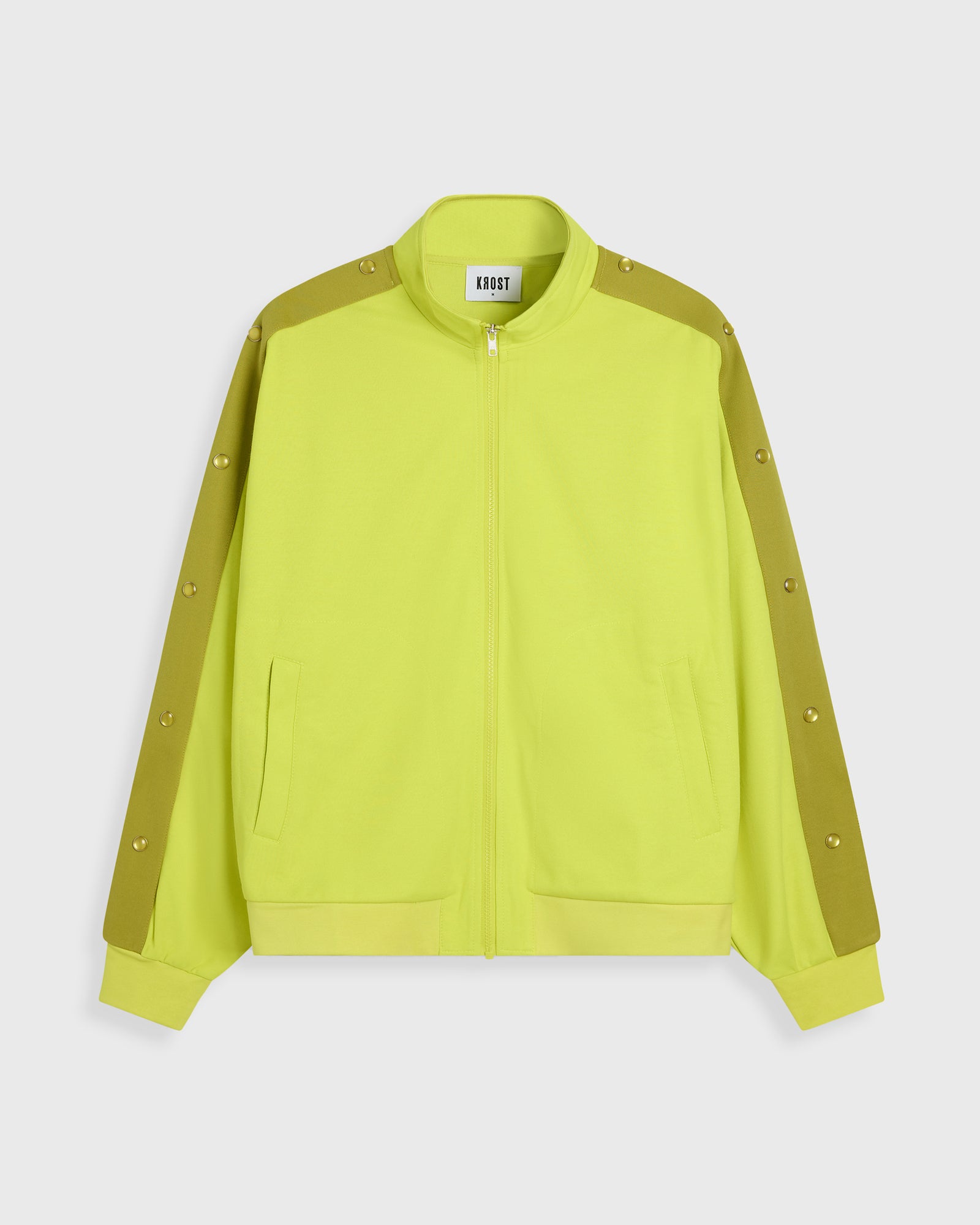 Bright neon yellow hardware deco track jacket unisex fit for men & women