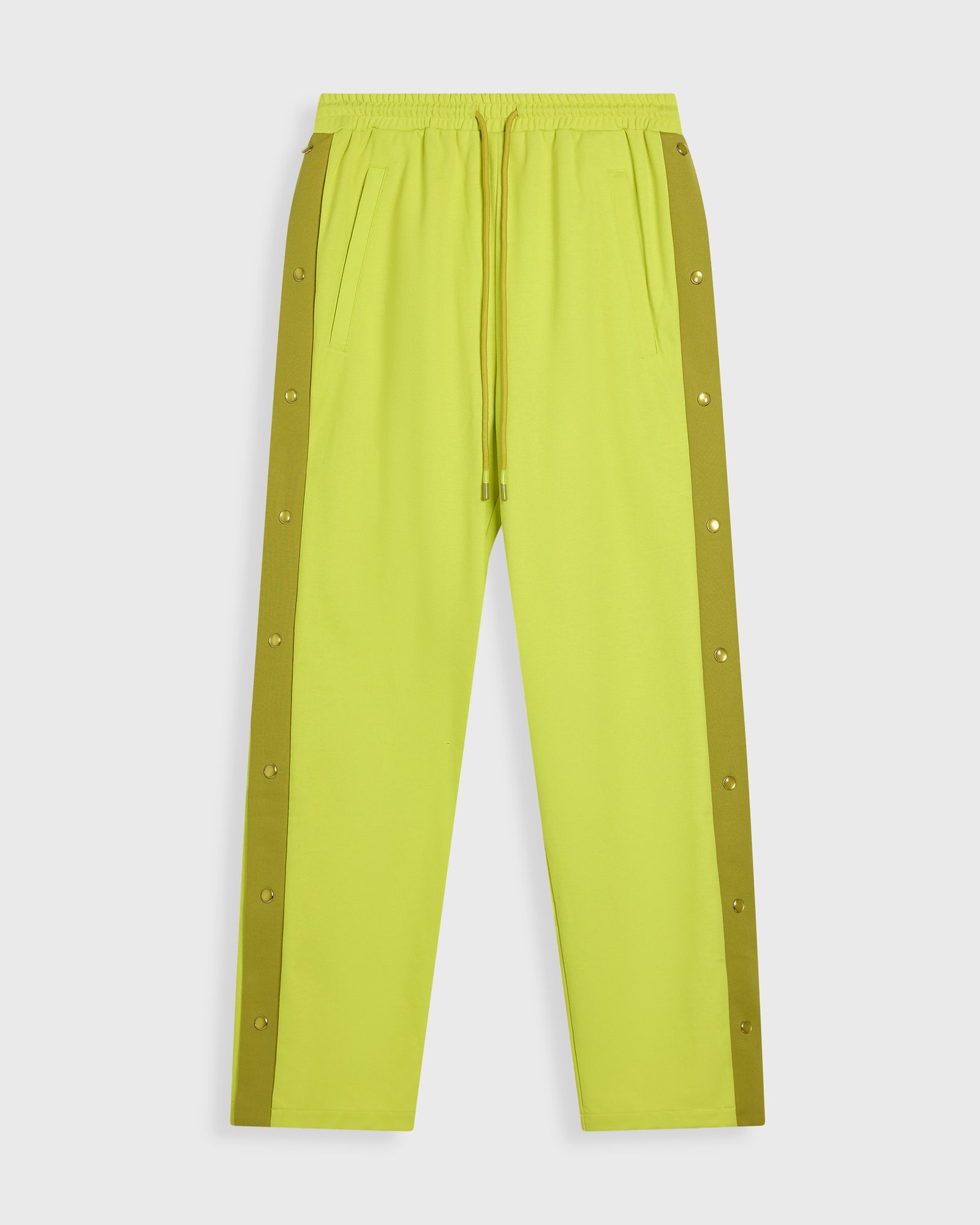 Bright neon yellow hardware deco track pants unisex fit for men & women