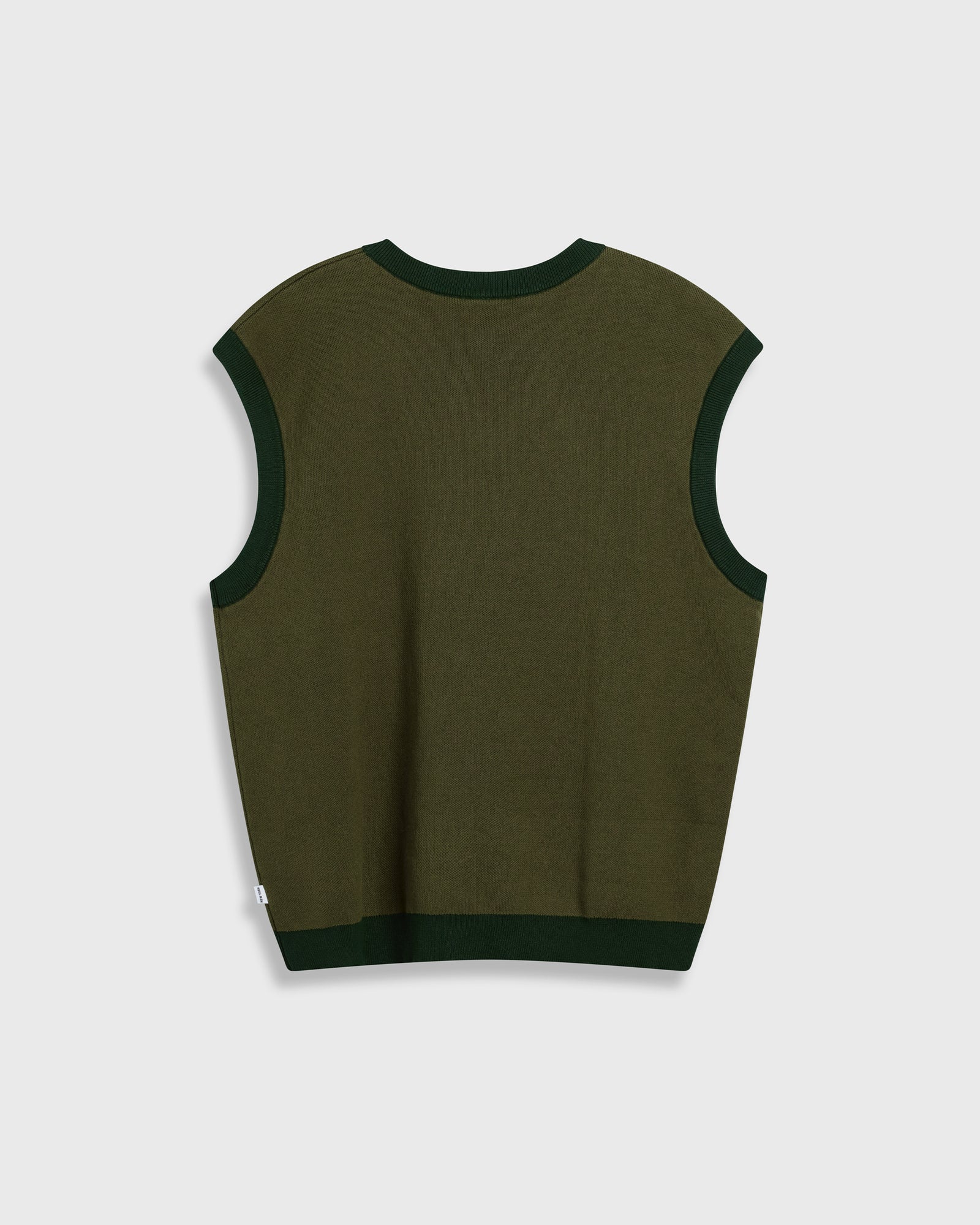 Palm Tree Olive Green Sweater Vest - unisex mens & womens designer fashion sweaters by Krost
