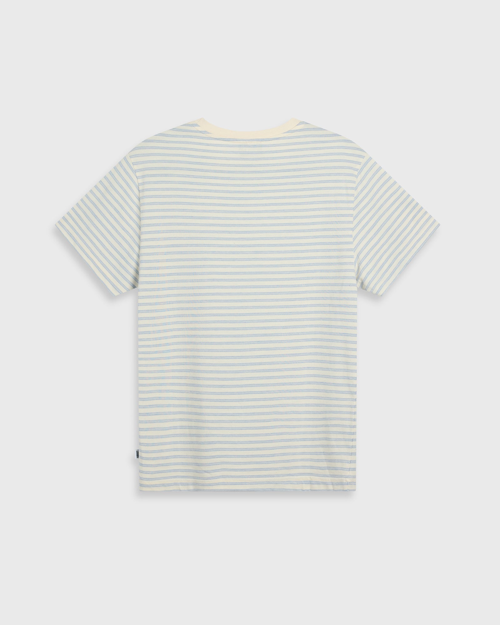 Blue and off white striped short sleeve tee - designer fashion stripe tees by Krost for men & women