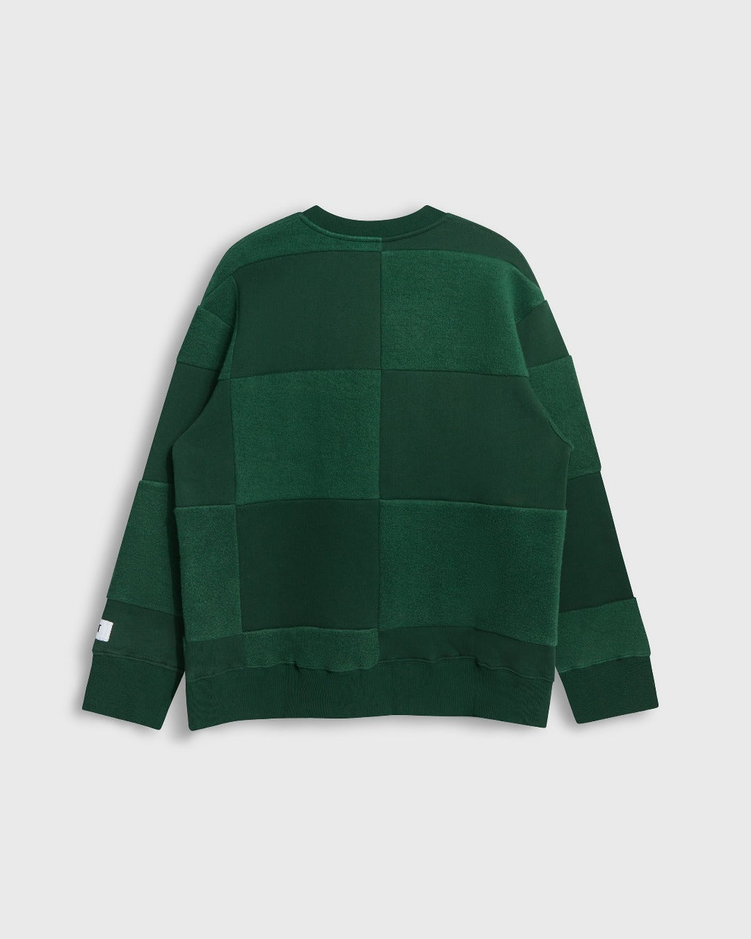 dark green long sleeve quilted crewneck lightweight sweatshirt