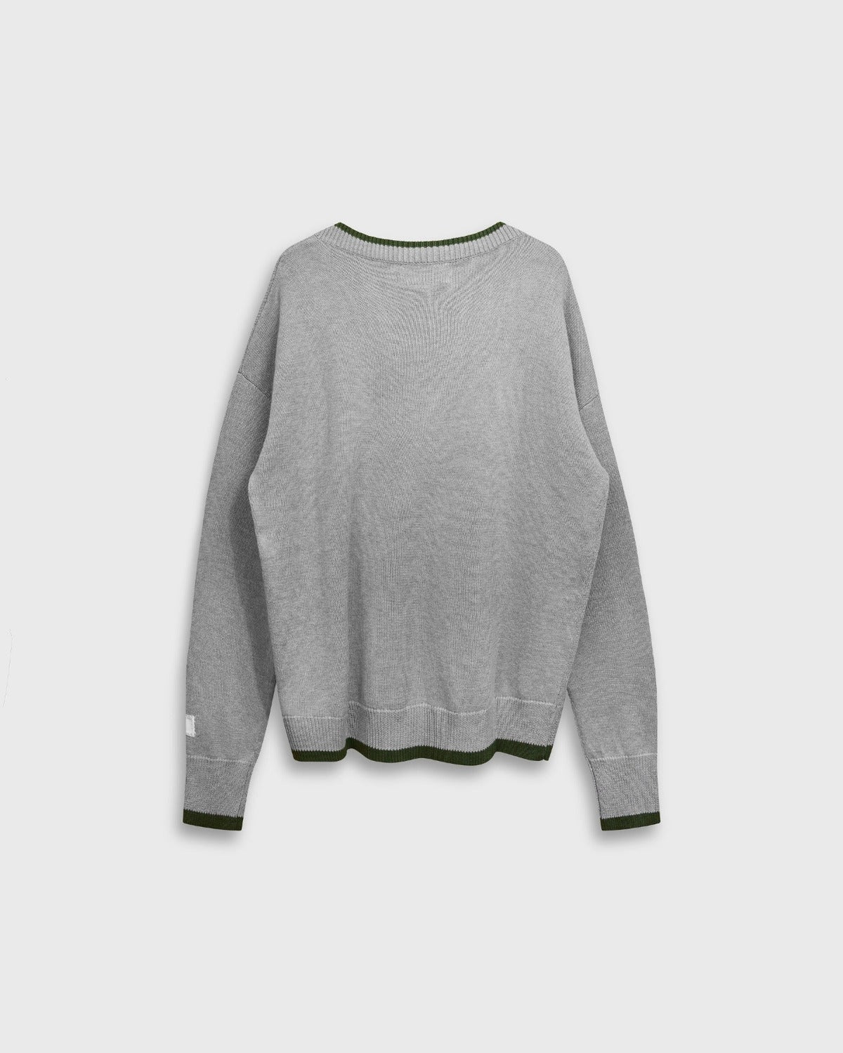 Men's grey long sleeve Kosher K v-neck 100% cotton sweater by Krost NY