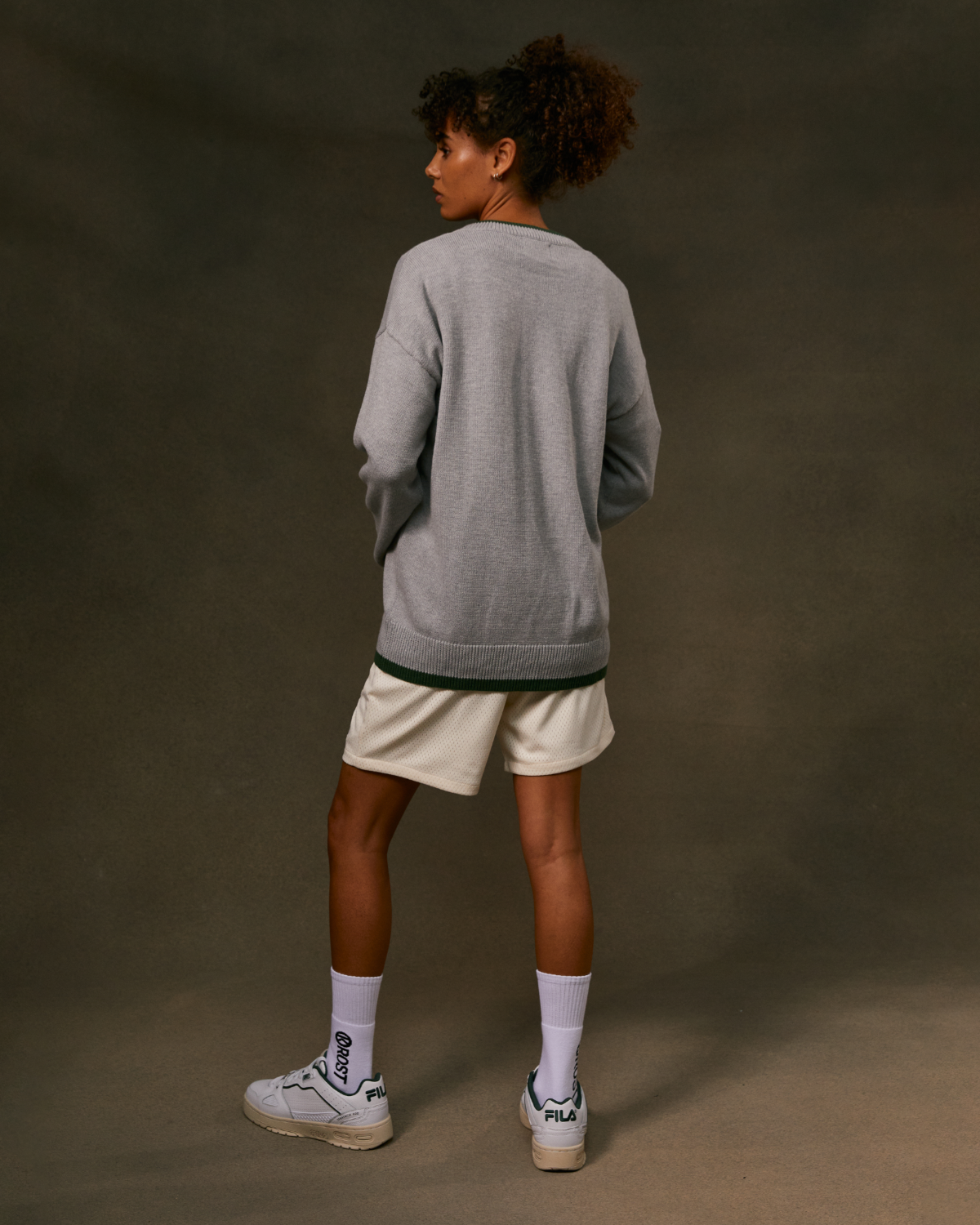 Unisex grey long sleeve Kosher K v-neck 100% cotton sweater unique streetwear fashion by Krost NY